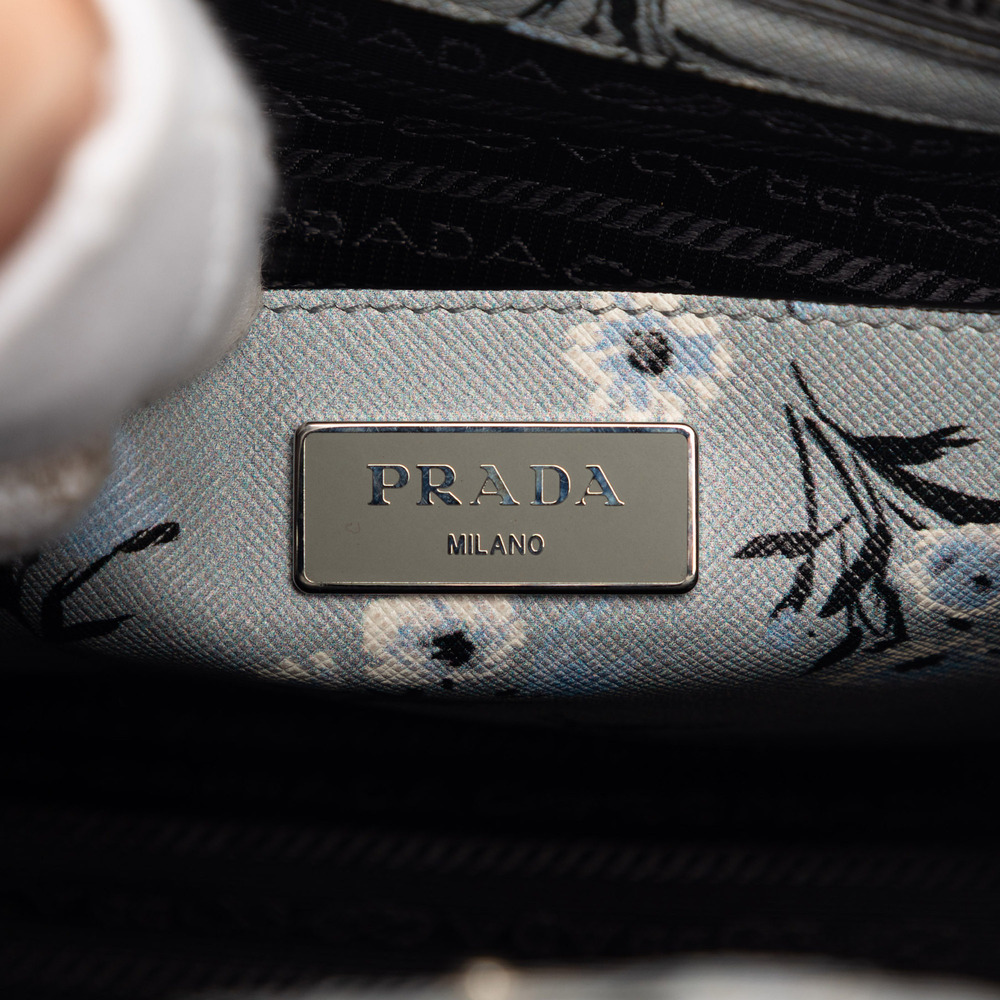 Pre-Loved Prada Saffiano Floral Print Twin Pocket Satchel - Picture 5 of 7